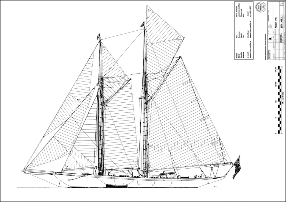 ALTAIR, William Fife III 40m. Schonerjacht von 1931 - Bild 2 von 4