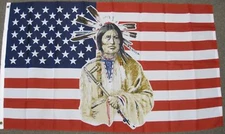 3X5 USA Flag American Flag Indian Native American 3'x5' Banner FAST USA SHIPPING