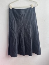 Talbot Black Irish Linen Midi Skirt Size 14p Fully Lined