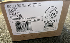 Kwikset 660 Single Cylinder Deadbolt Door Lock Key Security Black 96600-743