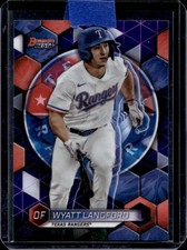 2023 Bowman's Best Wyatt Langford Top Prospects Purple Refractor #/250 Rangers