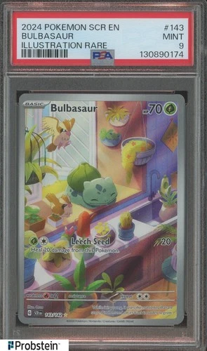 2024 Pokemon SCR EN Illustration Rare #143 Bulbasaur PSA 9 MINT