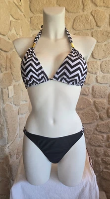 Maillot de bain noir et blanc taille L (li) - Photo 1/4