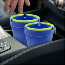 2PCS Smokeless Car Ashtray, Glow In The Dark Smellproof Cup Holder Ashtray with 