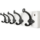 Rustic Coat Rack Wall Mount,5 Cast Iron Hooks,Coat Hooks Wall Mounted ...