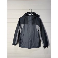 Under Armour ColdGear Youth Medium YMD Boys Hooded Winter Jacket Black Grey Coat