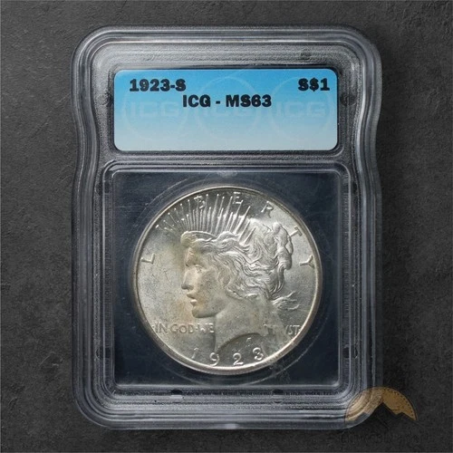 1923-S Silver Peace Dollar $1 - ICG MS63 - San Francisco