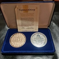 Bronze & Silver Medals The Royal Commonwealth Society Coronation Commemorative