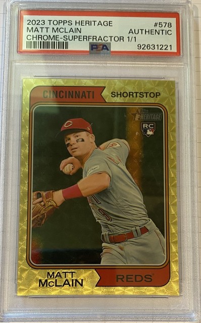 2023 Topps Heritage High Number Matt McLain #578 Chrome Superfractor 1/1 Reds RC