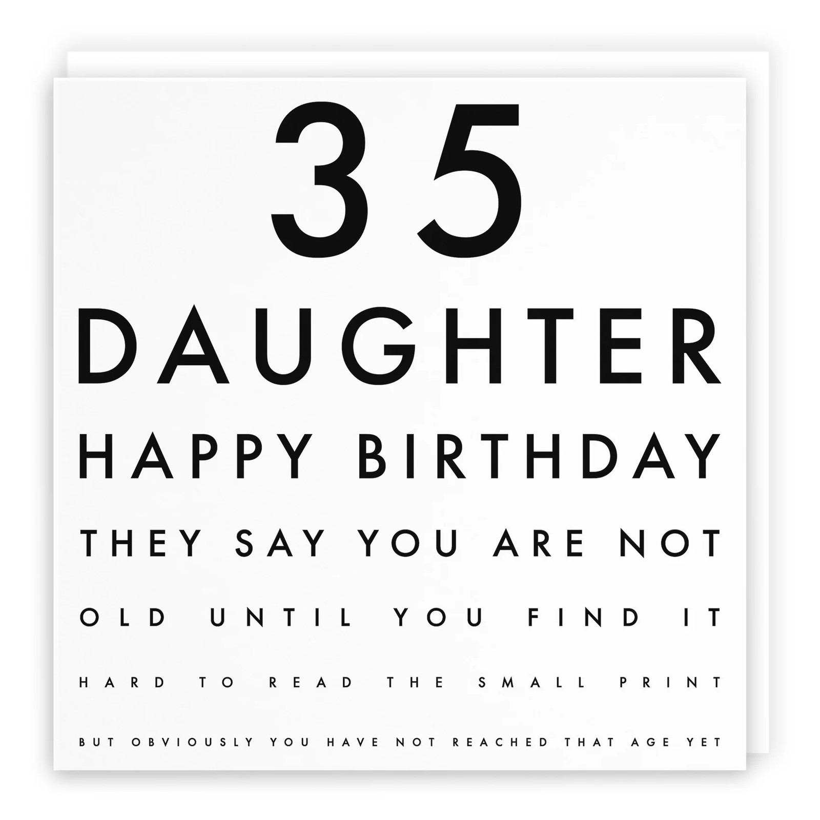 35th Daughter Eye Sight Joke Birthday Card Letters