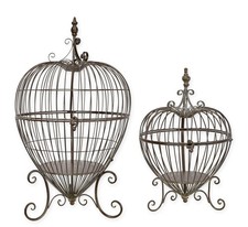 Una coppia di gabbie per uccelli in ferro deco replica design retrò decorazione