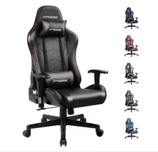 GTRACING Gaming Chair w/ Speakers, Lumbar Support, Adjustable & 360° Swivel