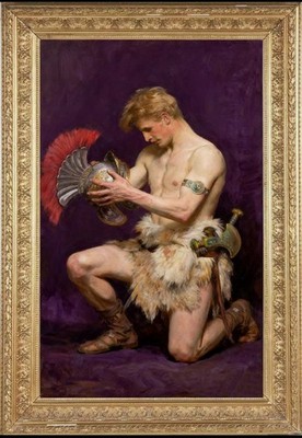 Original Hand-painted oil painting art young male nude man on canvas 24''X36''