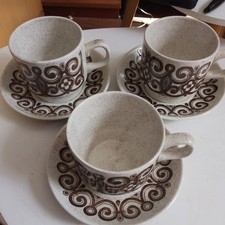 Set Of 3 Vintage Biltons Tableware 'Celtic Rose' Cups & Saucers