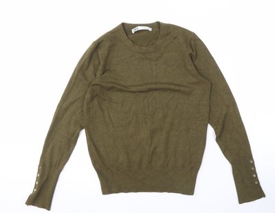 Zara Damen Pullover Pulli grün Rundhals M