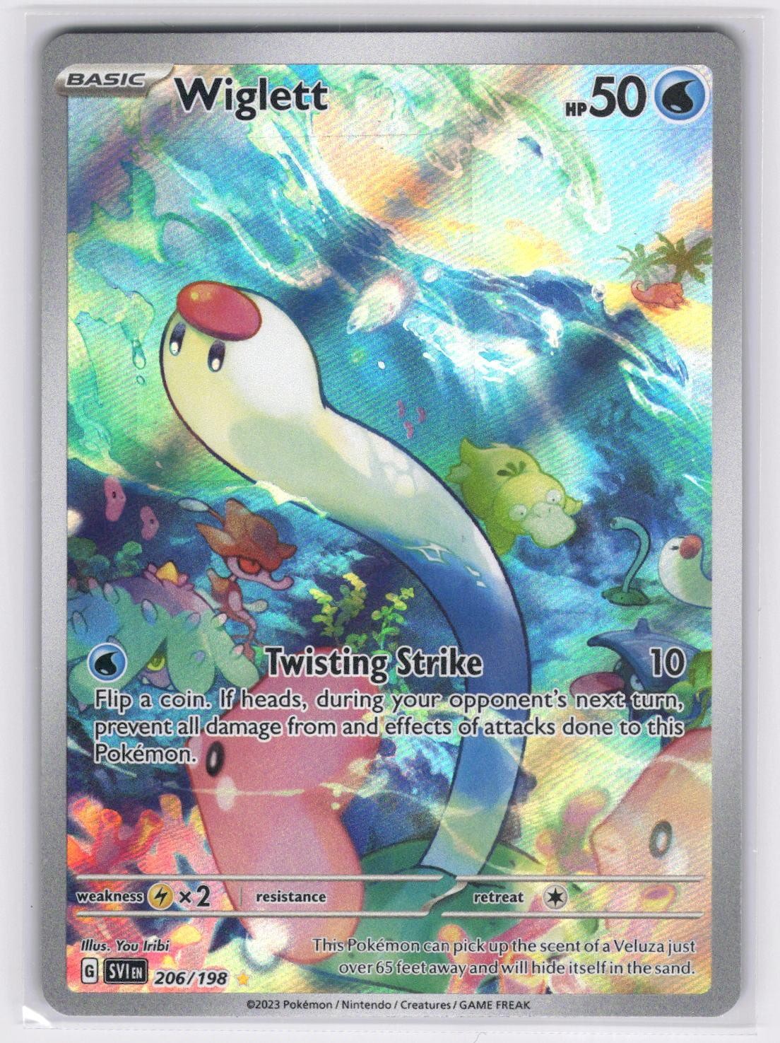 Wiglett 206/198 - Illustration Rare Scarlet & Violet Pokemon NM