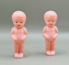 Vintage Pair Of 1960s Plastic Celluloid Naked Plastic Toy Babies 3.5"