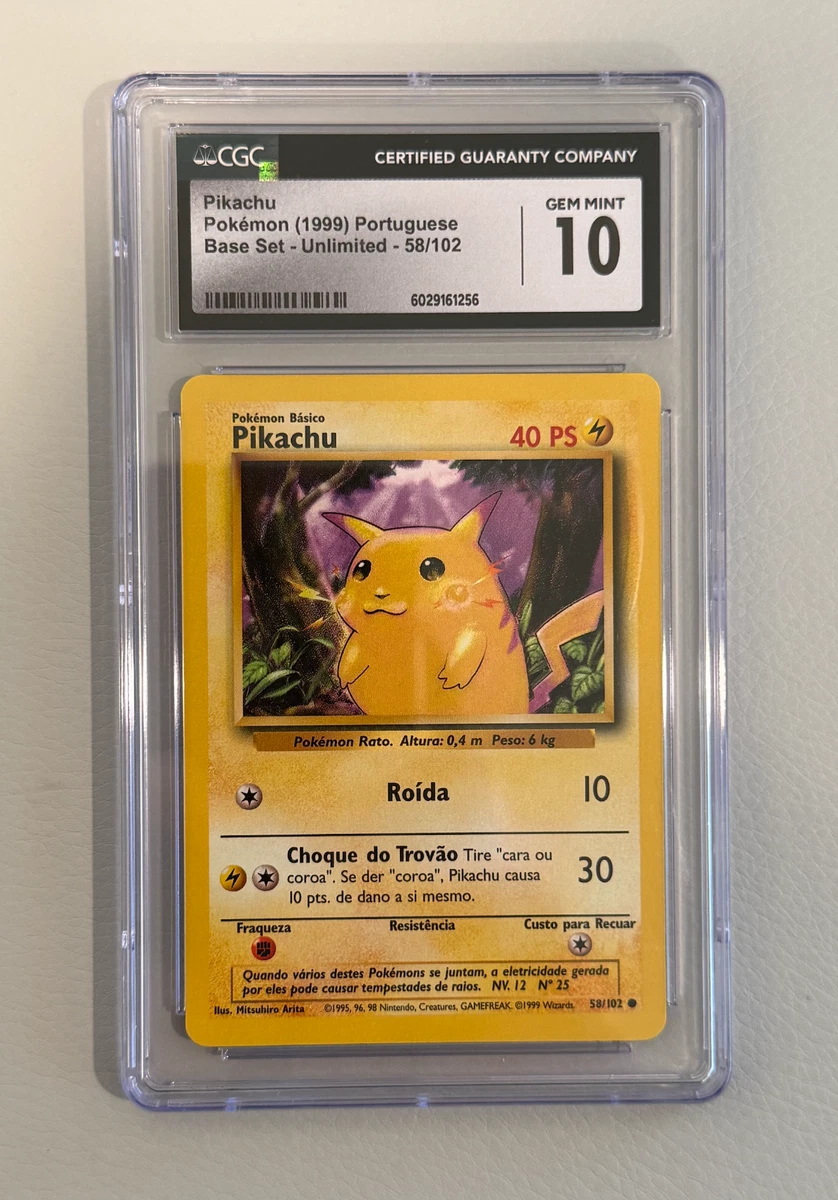 Pokémon TCG Base Set Pikachu Grade 10 Individual Collectible Card