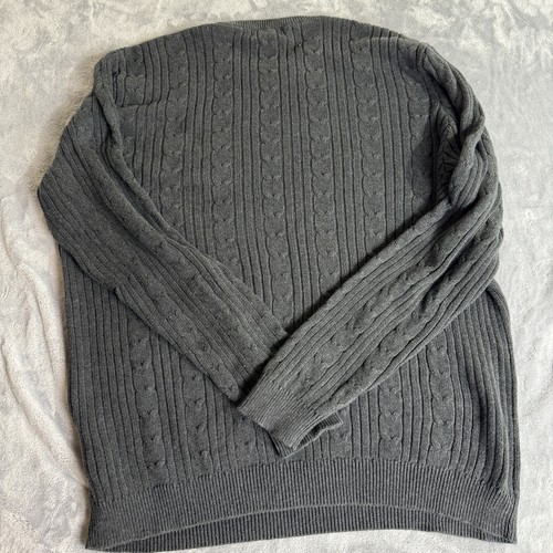 Eddie Bauer Gray Cable Knit Sweater Men’s Size XL Tall Vintage 90’s Fishing - Picture 8 of 9