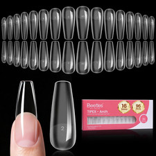 Beetles Tipex Arch Instant Apex Nail Tips, Long Coffin 192Pcs 16 Sizes