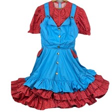 VTG Square Dance Swing Dancing Pinafore Dress Womens S Rockabilly Ditsy Floral