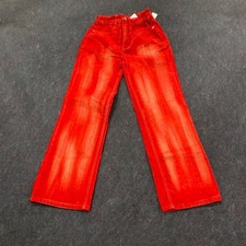 PILCRO The Annie Flocked High-Rise Jeans Women's Size 25 Red/Rouge