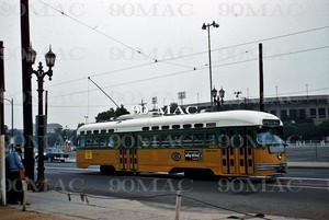 LAMTA. PCC CAR 3146. Los Angeles (CA). Original Slide 1959. (A) LA COLISEUM!