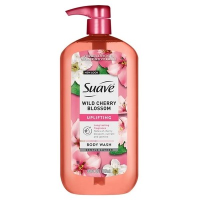 Suave Essentials Gentle Liquid Body Wash, Wild Cherry Blossom, 30 oz. 