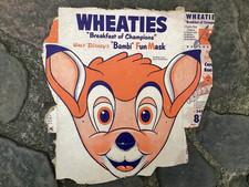 Rare Vintage Original Wheatley’s Cereal Box Back Panel Bambi Mask