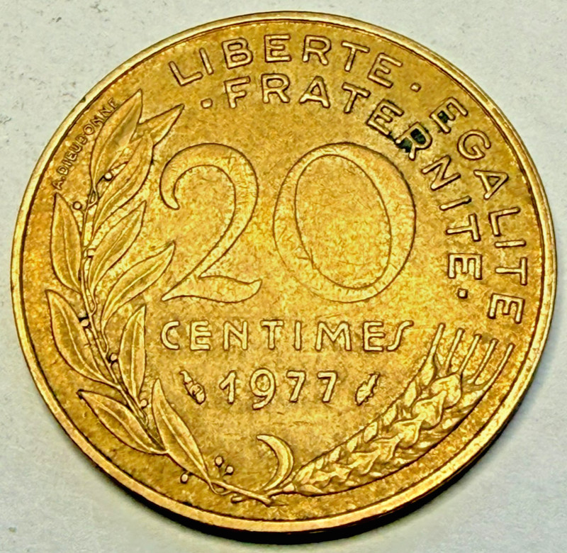 1977 France 20 Centimes Strong Details