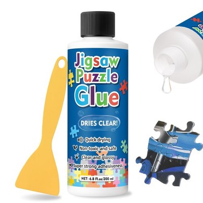 Clear Quick-Dry Jigsaw Puzzle Glue with Applicators for 1000 to 5000 Pieces