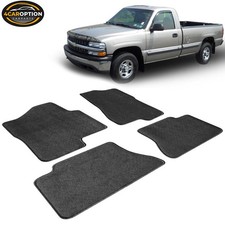 Fits 99-06 Chevy Silverado 1500 Crew Cab Floor Mats Front Rear Dark Gray -nylon