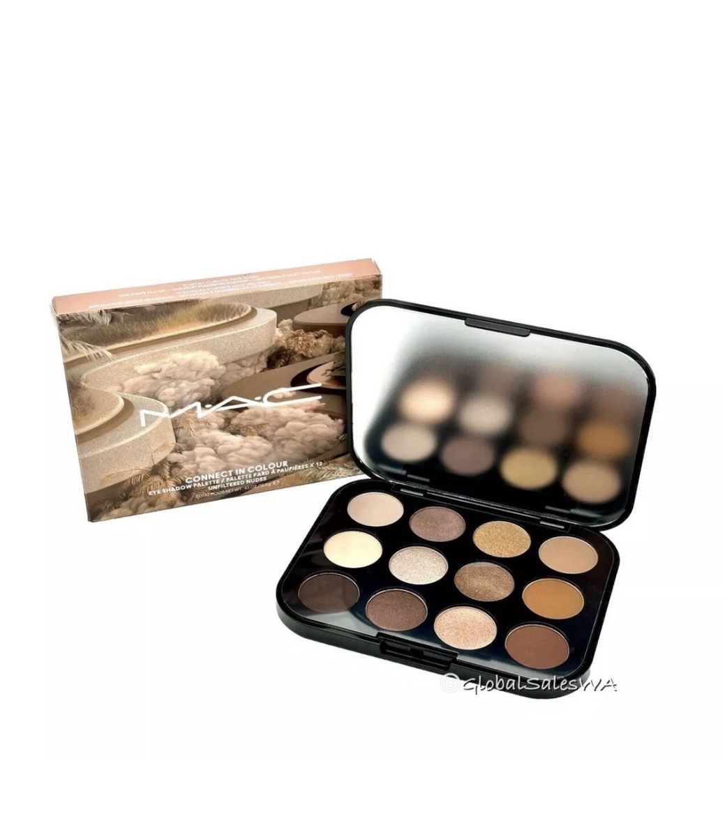 MAC Connect Colour Eyeshadow Palette Unfiltered Nudes 12- Shades