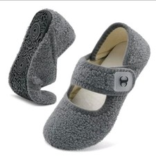 Comfy House Slippers for Women Men - Wide Diabetic 8-9 Women/10-10.5 Men Grey
