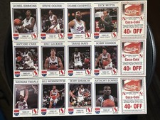 1990-91 SACRAMENTO KINGS SAFEWAY 3 STRIP 12 BASKETBALL CARD COMPLETE SET MINT