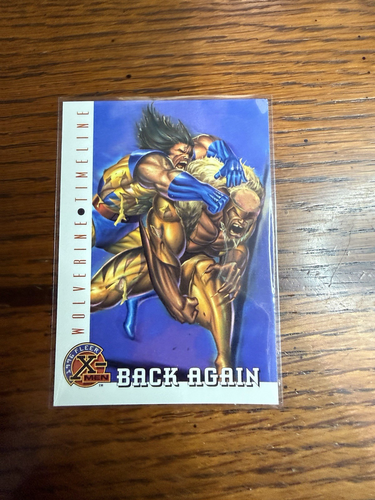 1996 Fleer X-Men Trading Card #89 - Back Again  Wolverine Sabertooth