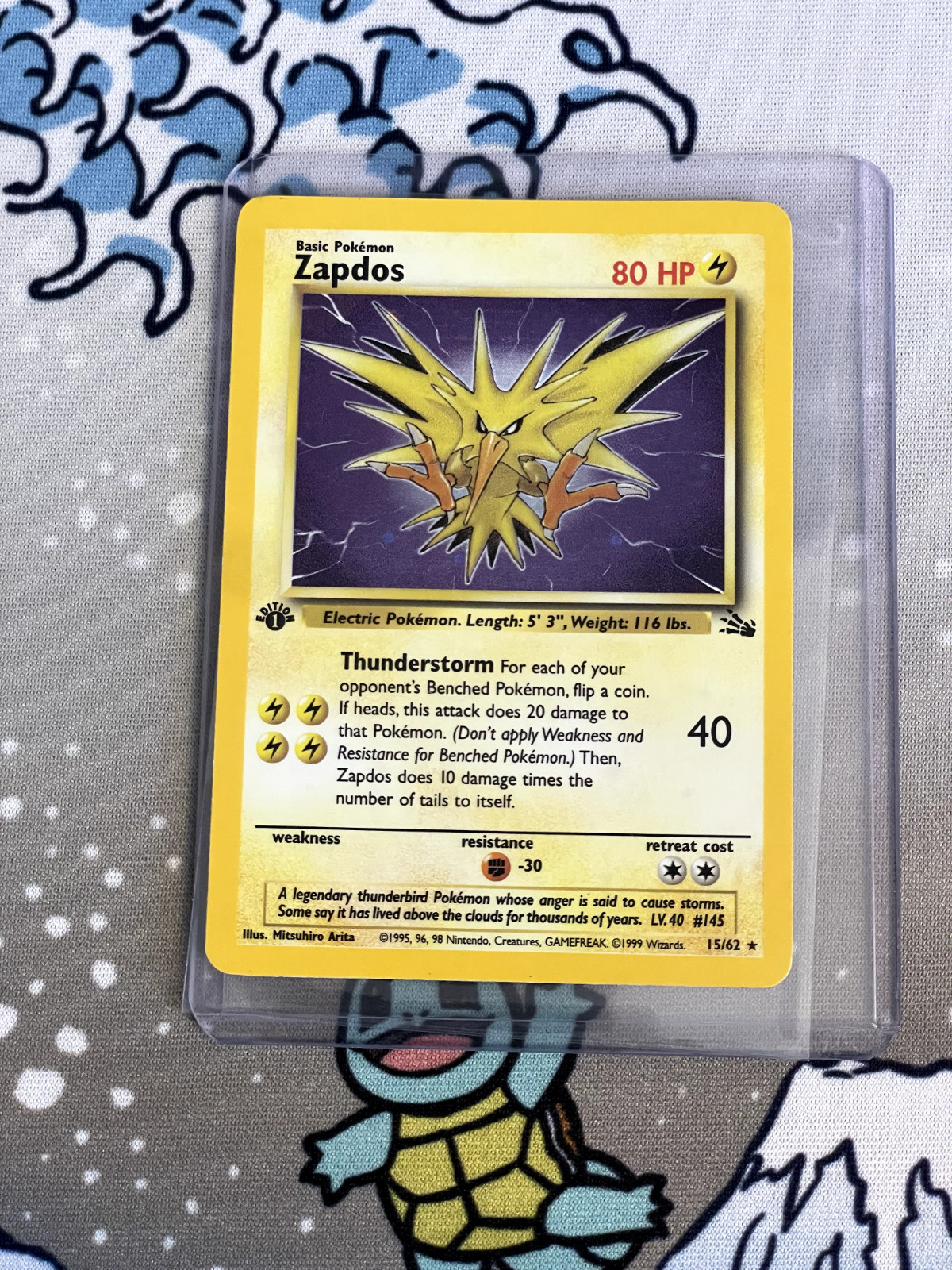 Zapdos 15/62 - First Edition Fossil Holo Pokemon Card MP