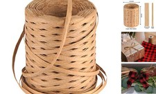 Raffia Ribbon for Gift Wrapping - 218 Yards Raffia Yarn for Crocheting, Kraft