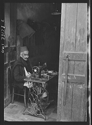 #ad Photo:Tripoli Libya. A native craftsman at his sewing machine $9.99