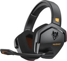 NUBWO G06 Dual Wireless Gaming Headset with Microphone for PS5, Black-Orange 