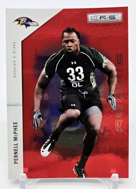 2011 Panini Rookies & Stars PERNELL MCPHEE Rookie RC Longevity Ruby /150 Ravens