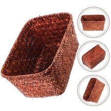 1Pc Seaweed Basket Woven Storage Basket Retro Sundry Storage Bucket