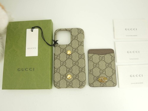 Gucci iPhone13 Pro Case GG Old PVC Grey Mobile Phone Cover 7