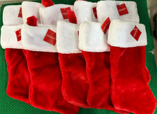 Lot of 10 - 10X CHRISTMAS PLUSH Red STOCKINGS 13" Red Santa HOLIDAY Stocking NEW