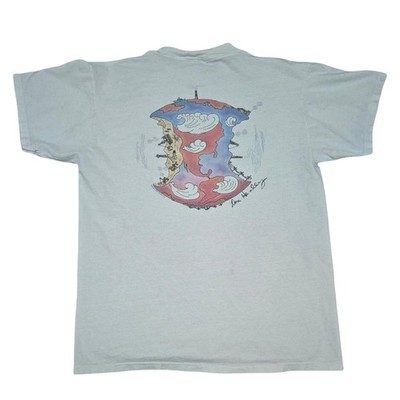 Vintage 90s Hard Rock Cafe Don Henley Art T Shirt Adult L White Mens