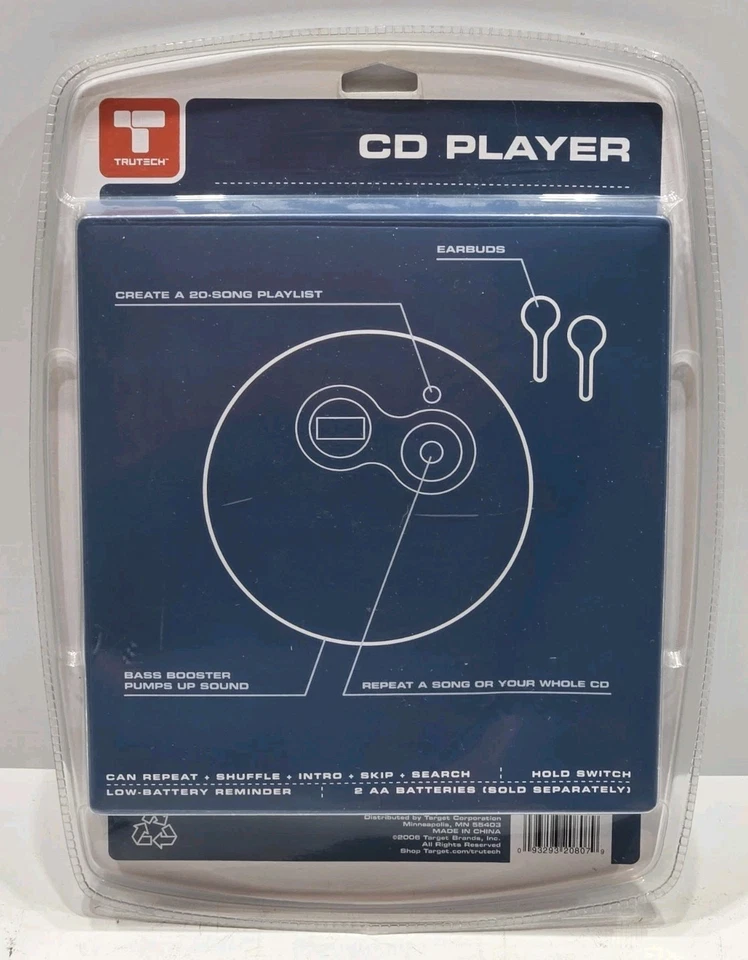 Reproductor de CD portátil personal Trutech Discman con auriculares T100-CD *NUEVO SELLADO* Foto 2 de 2