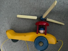wooden helicopter Walter Pull Along String