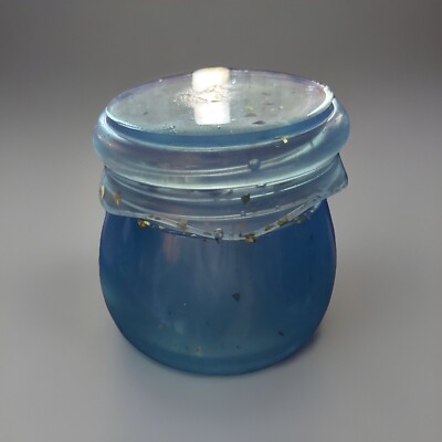 Light Blue With Sparkles Resin Nick Nack Container Or Honey Storage Pot