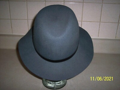 Womens Hat Grey Wool Fedora Floppy Brim Rag and Bone Brand  display picture 2