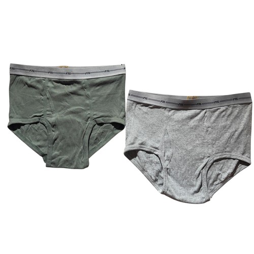 Vintage Fruit of the Loom Y-Front Briefs Underwear Gray/Green USA Mens XL 42-44